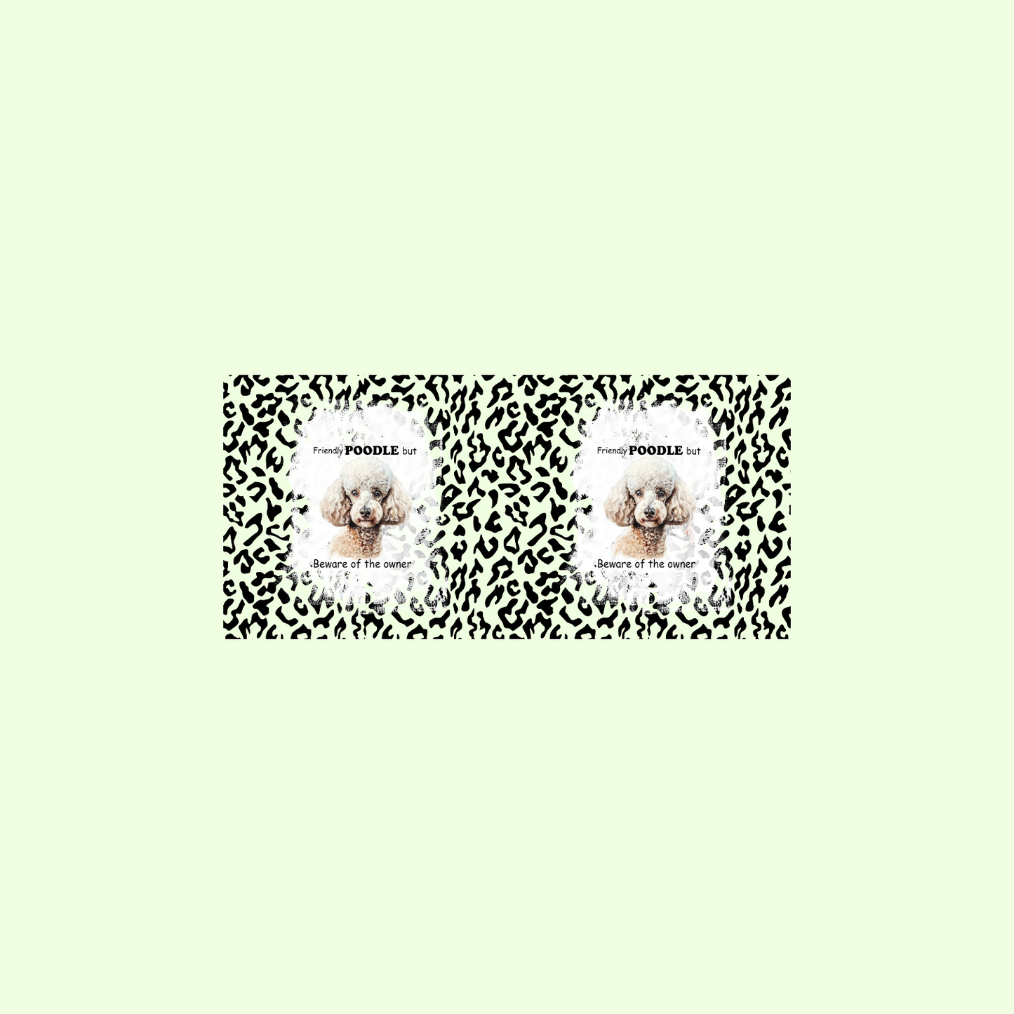 Black and White Leopard Print Dog Mug - Various Breeds