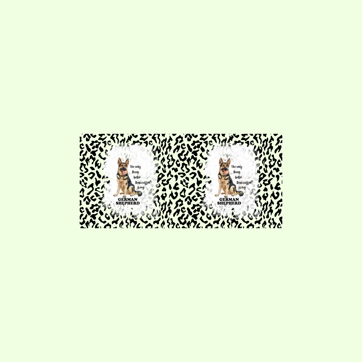 Black and White Leopard Print Dog Mug - Various Breeds