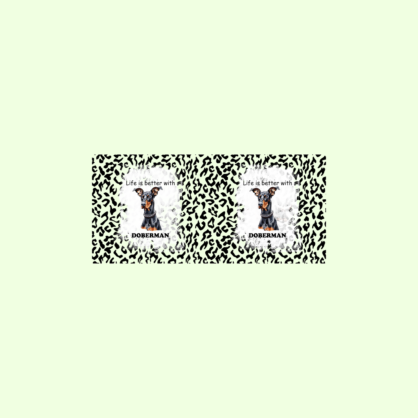 Black and White Leopard Print Dog Mug - Various Breeds