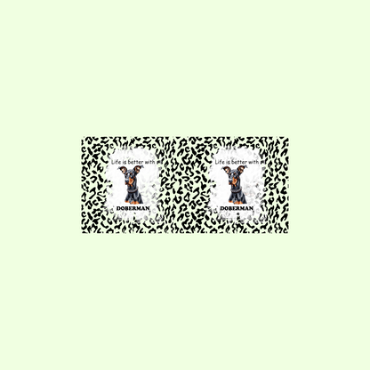 Black and White Leopard Print Dog Mug - Various Breeds