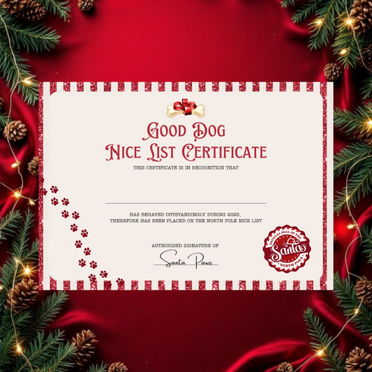 Good Dog Nice List Certificate