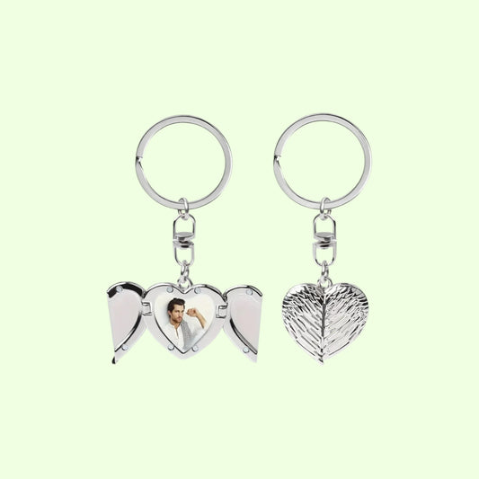 Angel Wing Locket Keyring