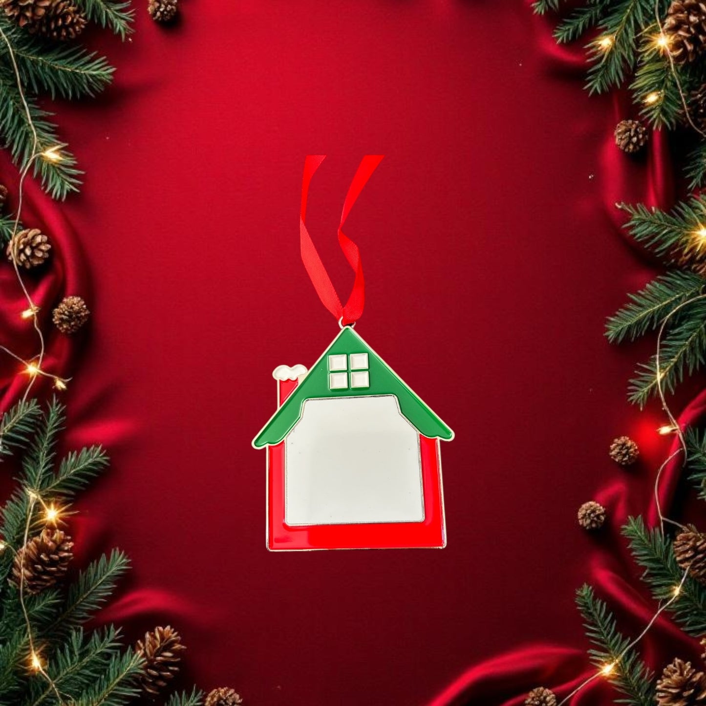 Red & Green House Ornament