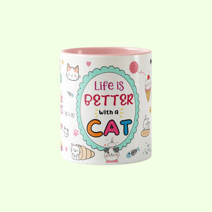 Life is better with a cat mug