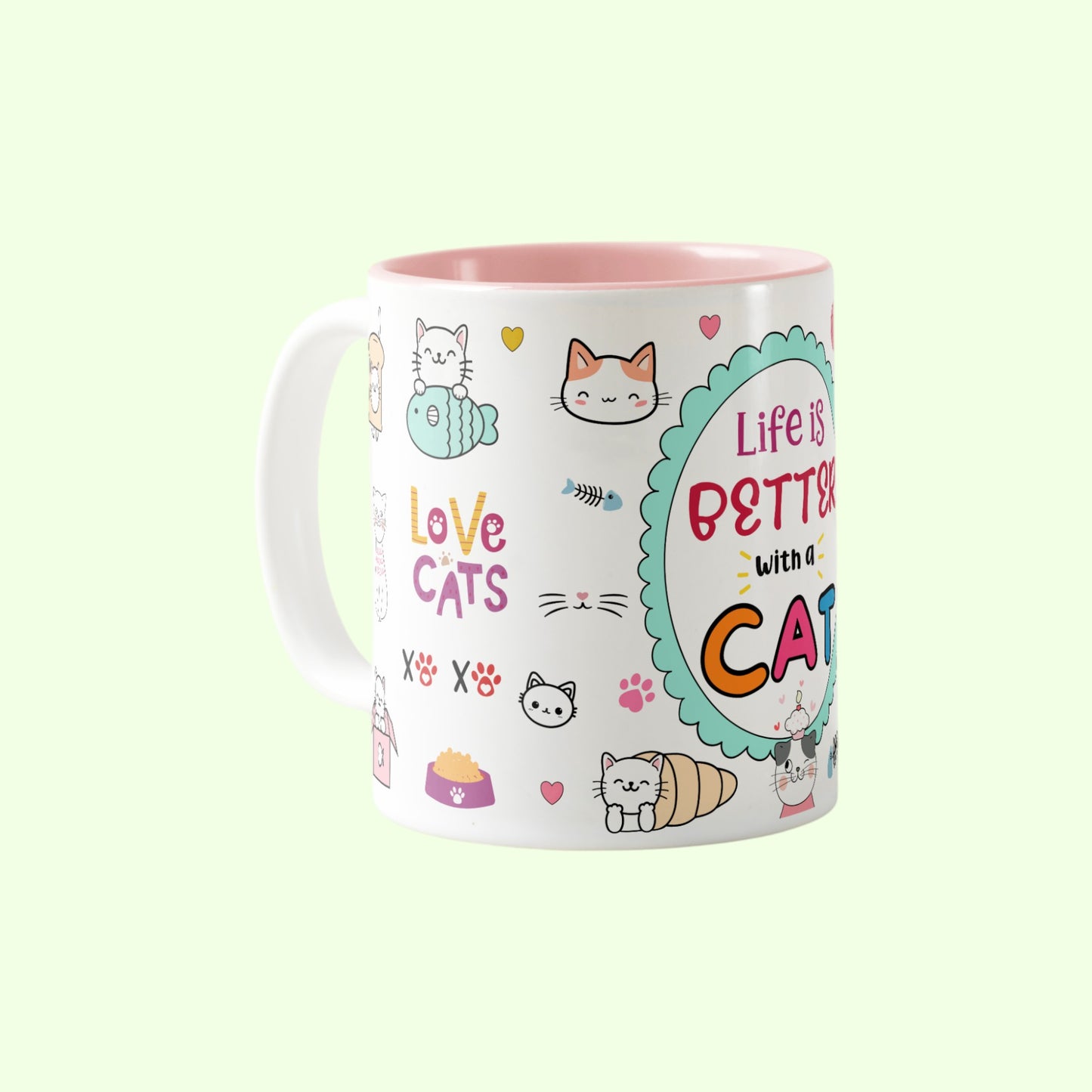 Life is better with a cat mug